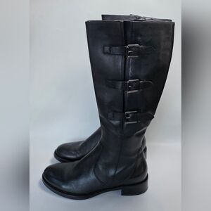 Ecco Hobart Women's Biker Boot Black Leather Size 42